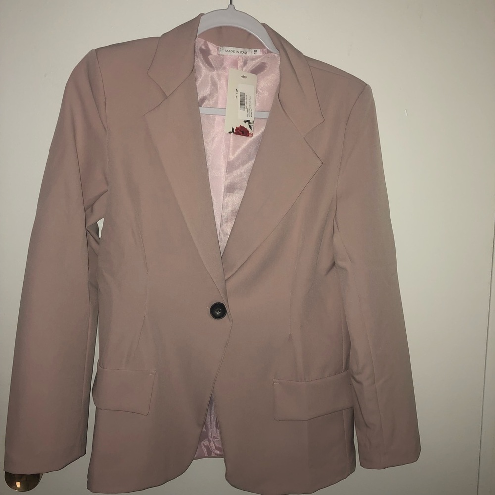 Woven Pleat Detail Blazer